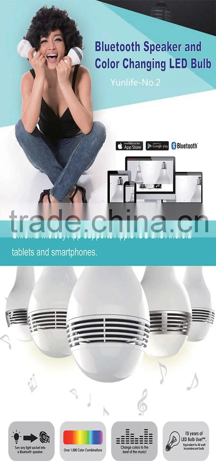 European style Chroma Melody App control motion sensor light bulb