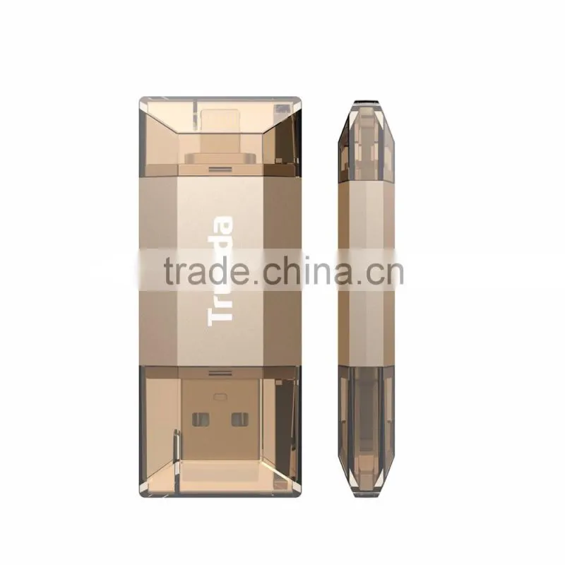 Trusda MFi iStorage otg usb flash drive dual USB smartphone gmobi mfi flash drive iStick Pro USB flash drive