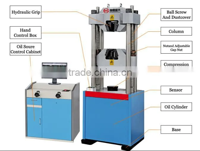 WEW-300D Computer display hydraulic universal testing machine with 1 year warranty