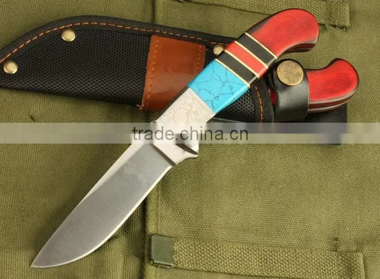 OEM fixed hunting knife with colorful handle