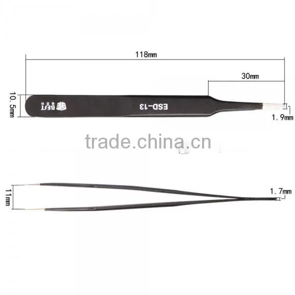 BST-EDS-13 Stainless Steel Anti-static FineTip Tweezers Professional