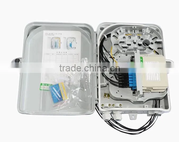 24 core wallmount FTTH outdoor fiber optical terminal box/optical distribution box with PC/ABS materials