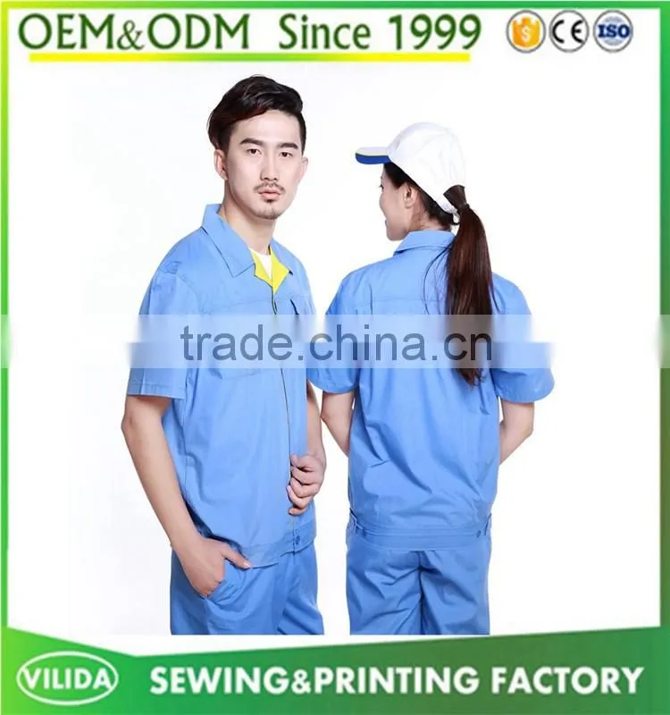 High Quality Short Sleevec Worker Uniform Factory Workerwear From Guangzhou factory