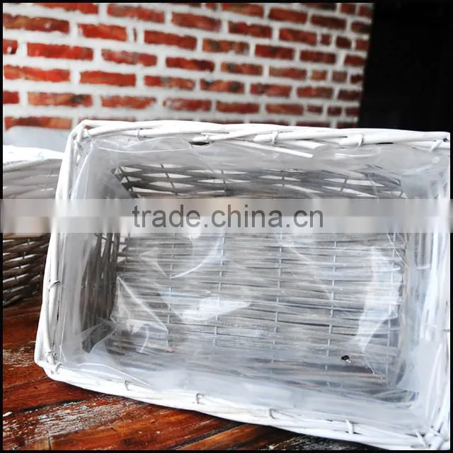 chinese factory grey wash wicker basket