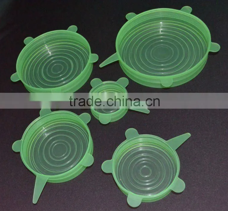 Multifunction for different size round utensial container siliicone sealing lids for keeping fresh and temperature