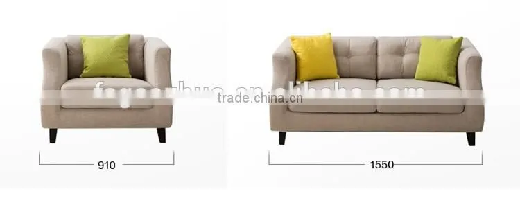 2016 latest contemporary wooden leg fabric sectional sofa with unique armrest design for living room furniture