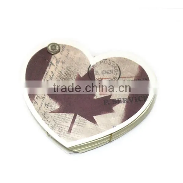 cheap school notebook heart shape, paper notebook