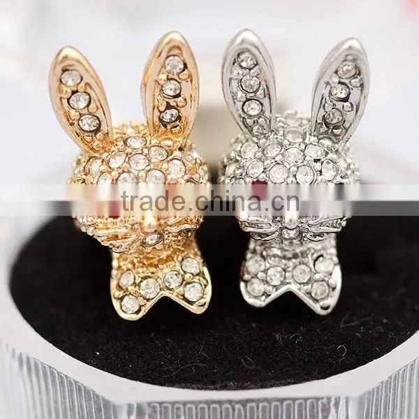 rhinestone dust plug luxurious rabbit earphone dust,promotion gift A48