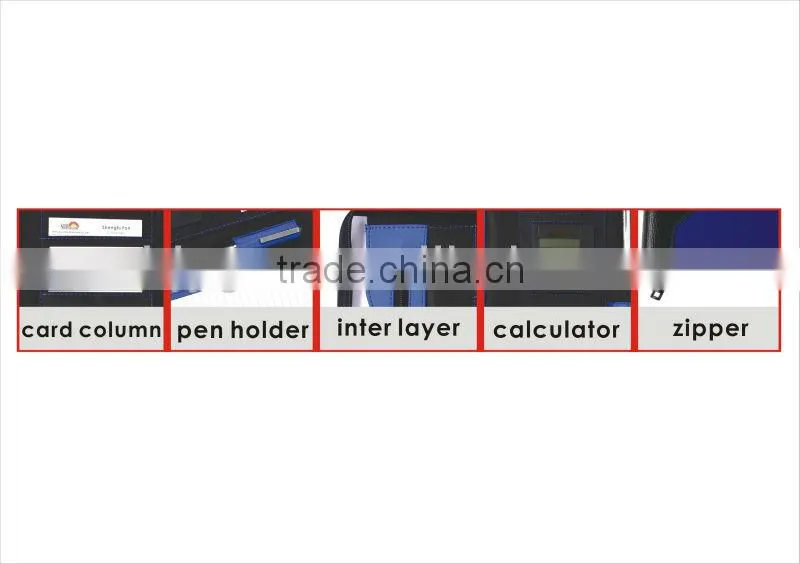 34*25cm with Calulator Red / Blue Color PVC Agenda/Notebook.