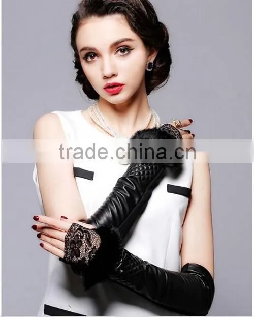 Fashion Fur Fingerless Gloves Women Arm Warmer Fingerless Gloves Women