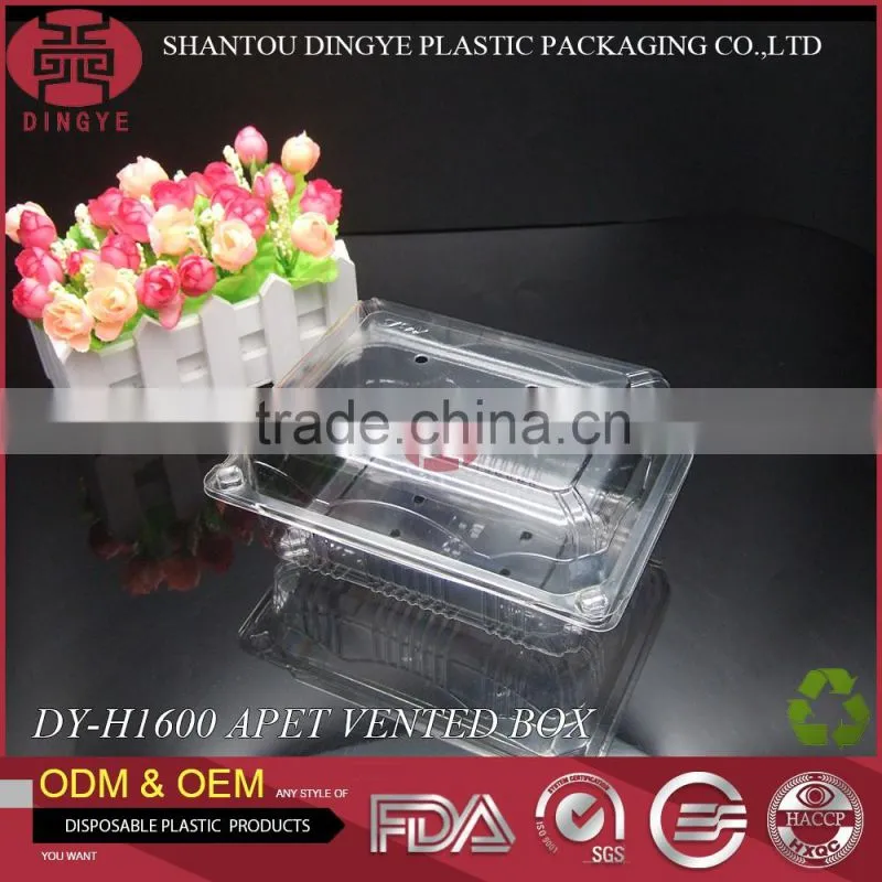 APET Plastic Fruit Box Disposable with Lid Vens DY-H1200 Transparent