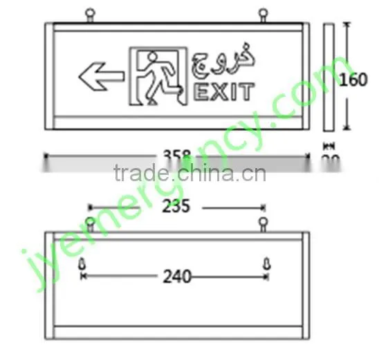 RECHARGABLE LED EMERGENCY FIRE FIGHTING EXIT SIGN LIGHT JY-3506