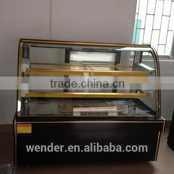 1.2Meter arc style golden frame commercial cake display cooler