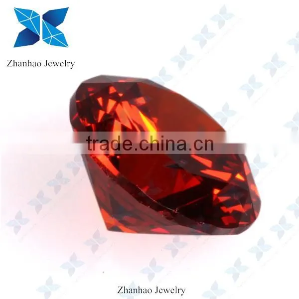 Cubic zirconia orange red topaz 2mm cz stone for jewelry