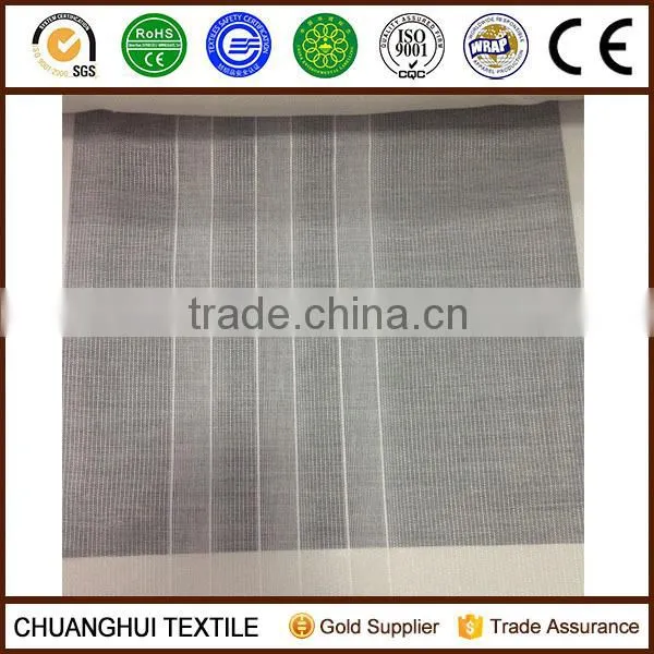 2015 new product 280cm width 100% polyester striped gauze curtain fabric
