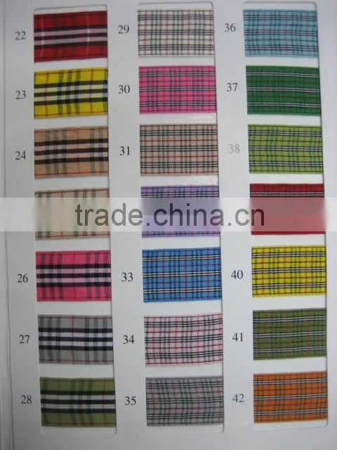 New Gingham grosgrain Ribbons ,mixed colors, 5/8" to 1-1/2" wide double side gingham,50 yard / roll.