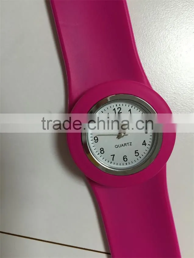 Customized long strap watch with slap silicone band