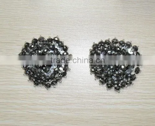 shoes flower motif with plastic crystal