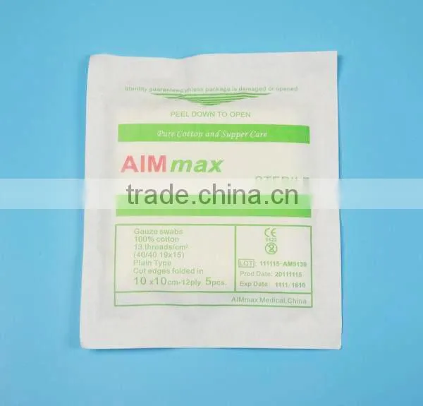 medical surgical absorbent gazue swab with 7.5*7.5