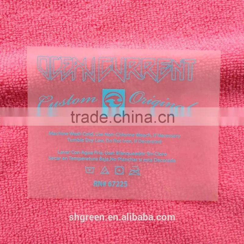 PET transparent film iron on heat transfer sticker with RN#