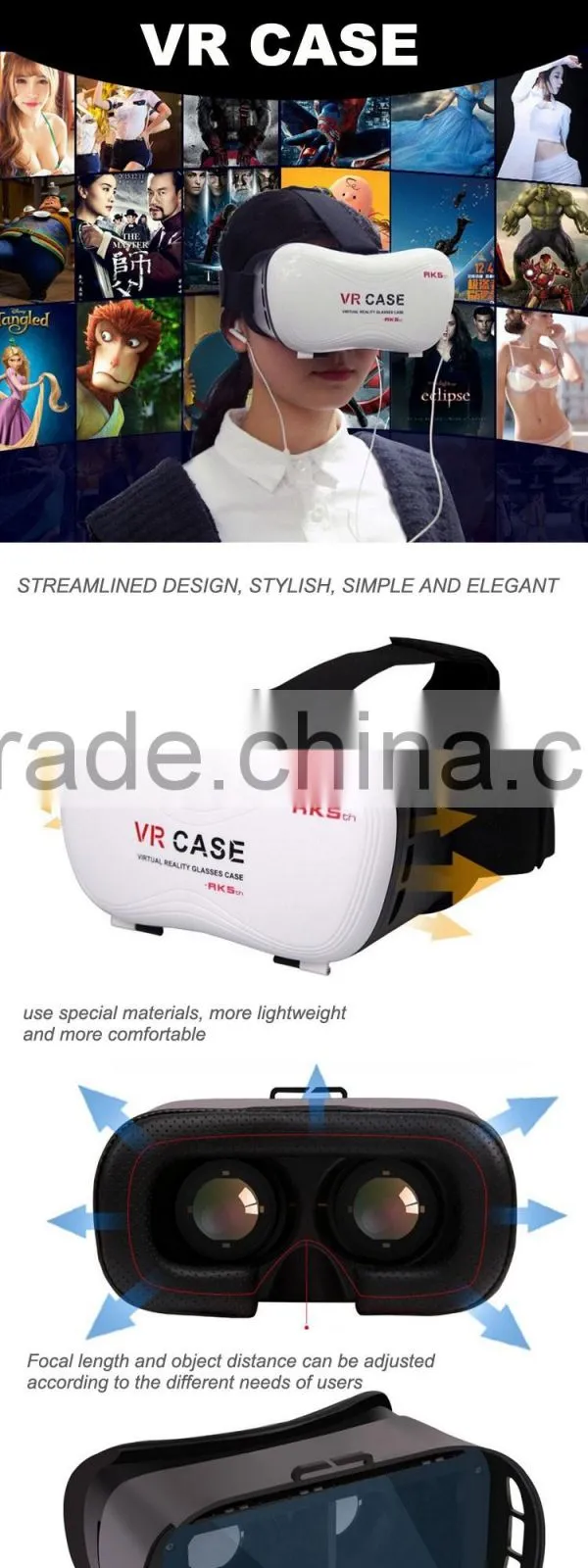 3D vr glasses vrarle vr box bluetooth for mobile phone 3d movies games
