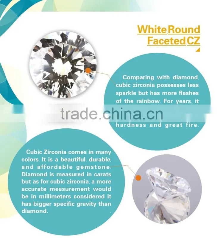 Cubic Zirconia Round White Synthetic Diamond AAAAA Grade CZ