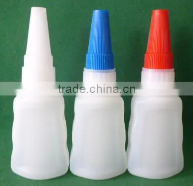 20ml plastic HDPE Cyanoacrylate adhesive instant super glue bottle with metal pin cap