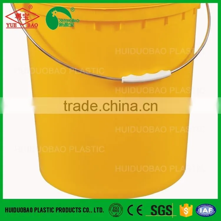 Yellow plastic bucket 30L for construction