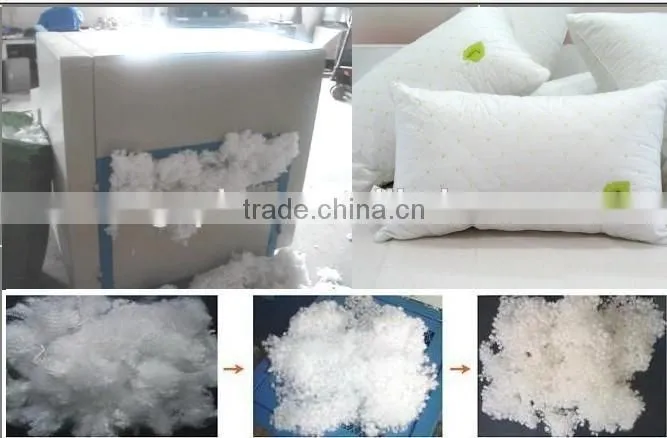 Fiber opening and carding machine with pillow stuffing filling machine