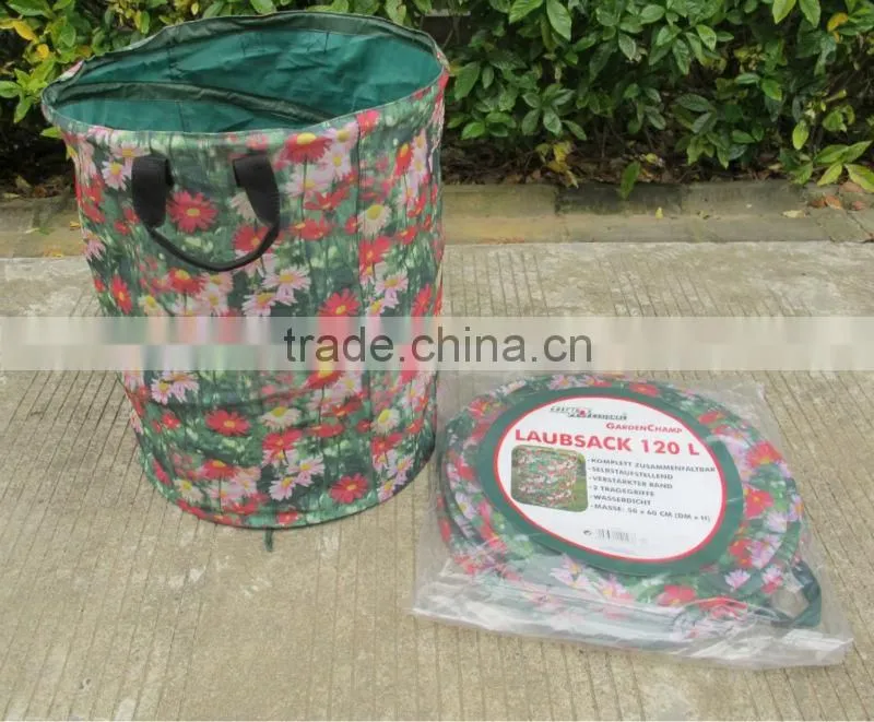 printed garbage bag leaf bag with handles UV resistant with logo