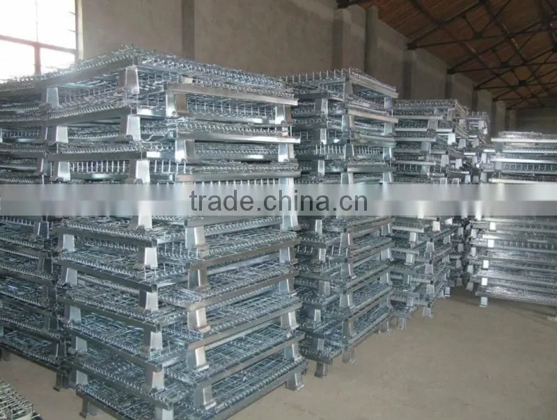 warehouse folding galvanized welded wire storage cage