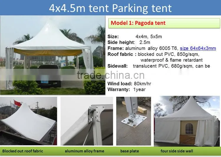 5x5m rain proof aluminum car shelter for sale