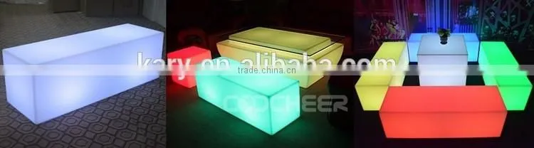 Plastic LED Stool LED Bench Light Up Patio Furniture