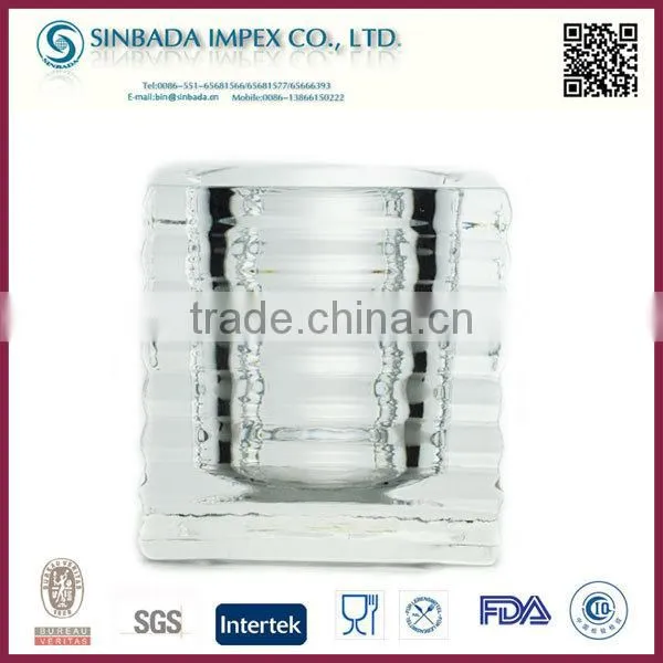2015 hot sale wholesale price frosted glass hurricane candle holder