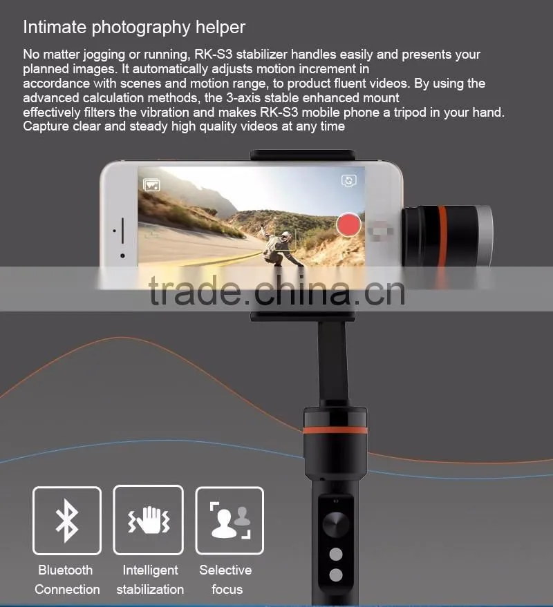 Hot Bluetooth Handheld 3Axis Face Tracking Stabilizer For Mobilephone/Camera Photographing,Dual Purpose Professional Stabilizers