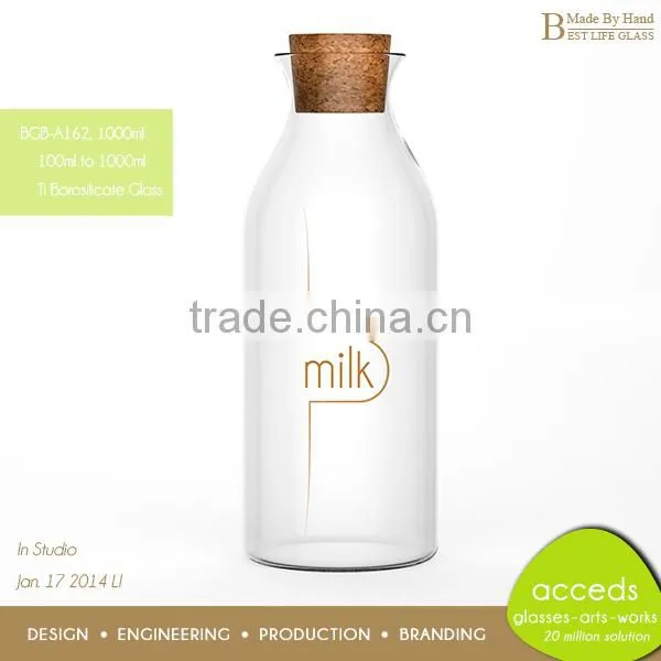 Mircowave Safe Handcrafted Bulk Milk Glass Bottle