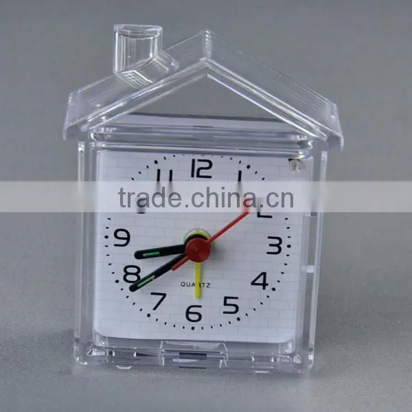 Lovely House Shaped Fluorescent Snooze Quartz Alarm Clock Home Decor Desktop Clock