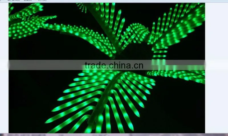 Home garden decorative 16.5ft Height outdoor artificial green flashing LED solar lighted up Date palm trees with bark EDS06 1416