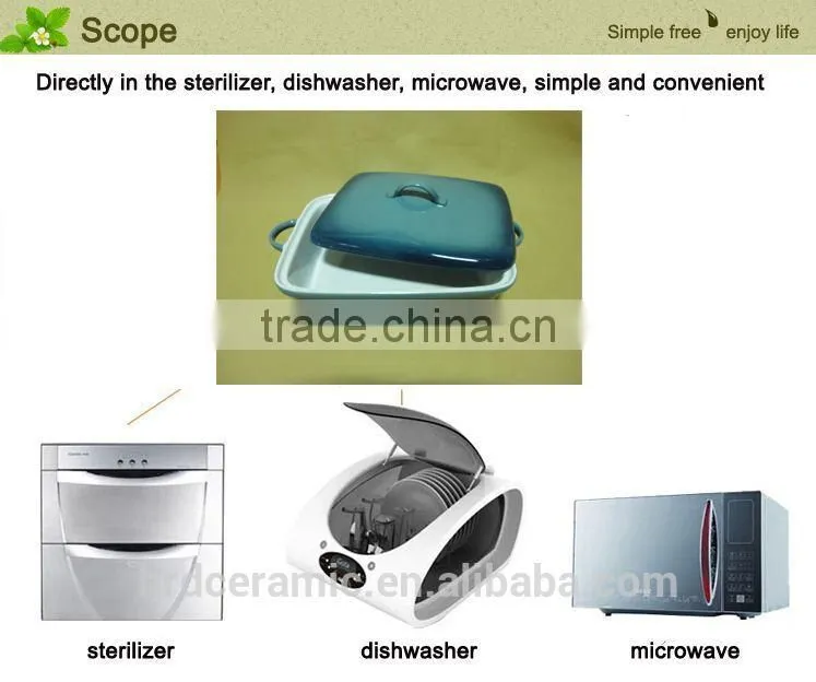 porcelain ovenware with handles Square shape ceramic bakeware with lid