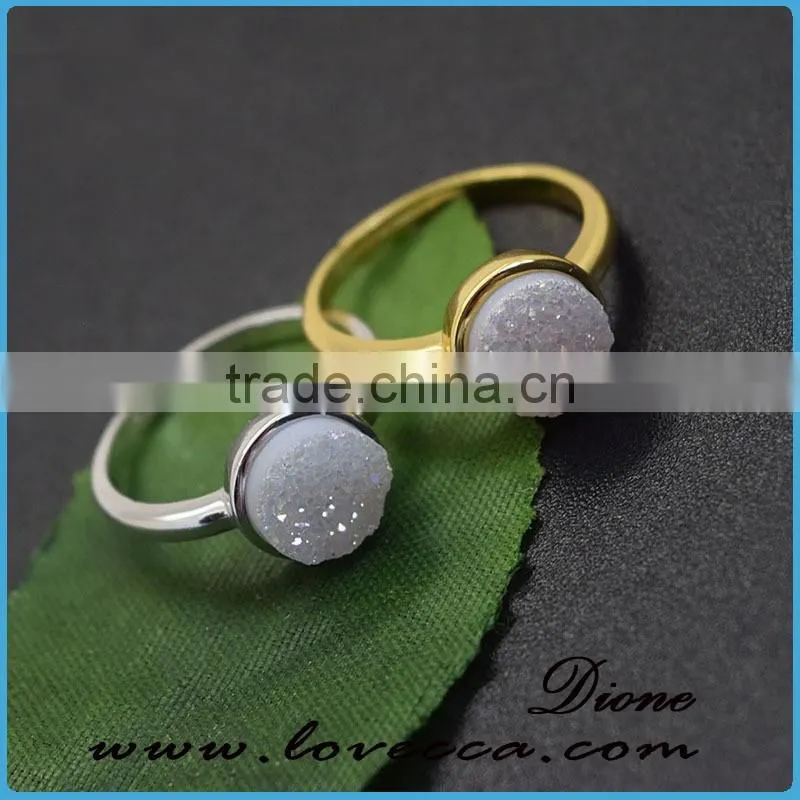 925 natural stone silver ring wholesale 8mm agate rings