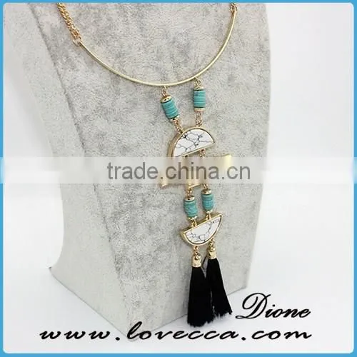 Fashion design simple gold chain necklace gemstone chain necklace