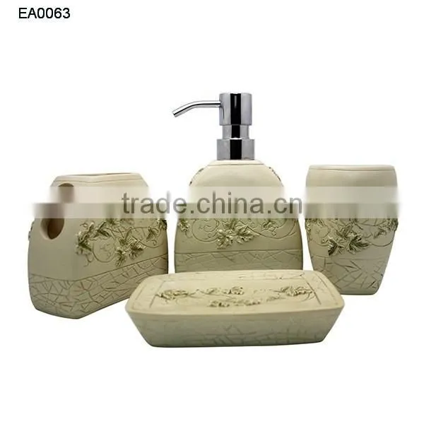 hot sale bath Accessories concrete material marble effect bathroom Sets