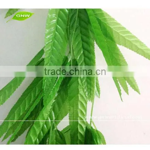 GNW FLV20 China factory wholesale Artificial Willow Leaves Vine Garland Silk Material for Bedroom Decoration