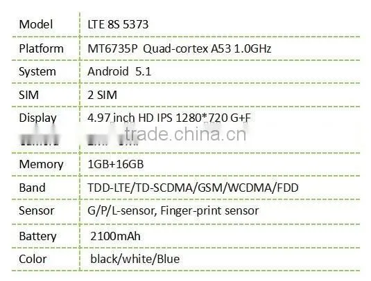 8S mobile 4G LTE8S5373 5.0" new slim mobile phone