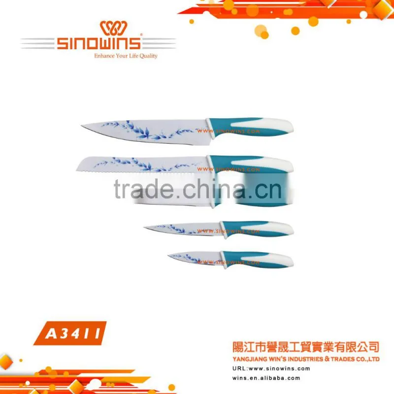A3404Y special pattern printing blade knife knives set