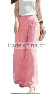 western stylish women's loose chiffon wide leg pants Long trousers
