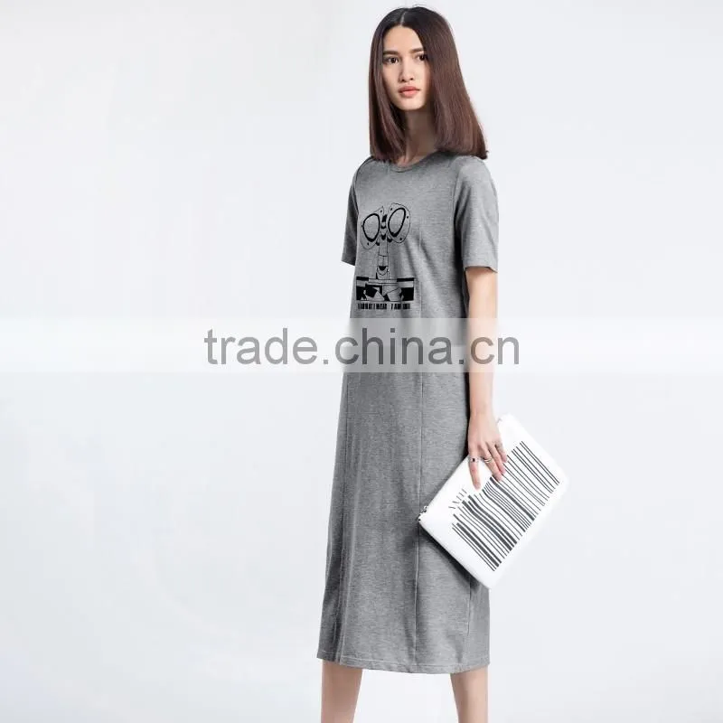 Robot pattern printing casual wear womens stylish maxi dress summer dress evening dress long maxi dresses