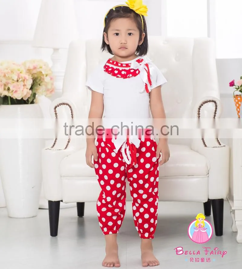 2016 New Girls Cute Outfits cotton shirt+pants spring pettiset baby gift clothing set