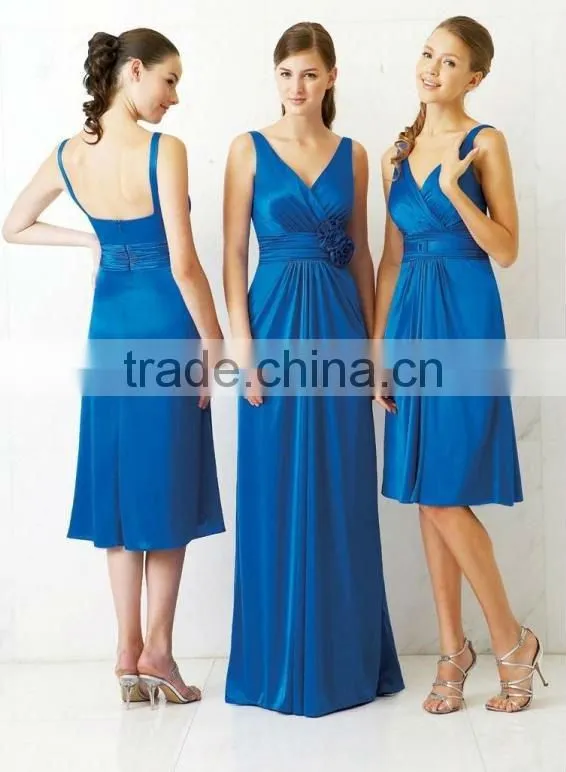 Sexy V-Neck with Ruched Bodice Maid Of Honor Dress