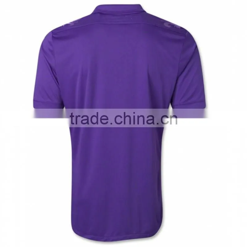 Blank purple soccer jersey with collar